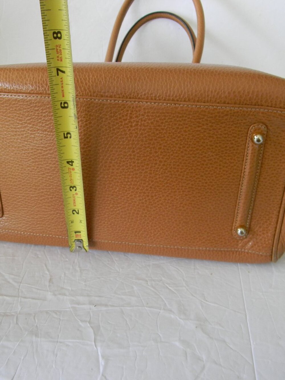 WM'S TAN BROWN PEBBLE LEATHER LOCK/KEY SATCHEL - Picture 9 of 11
